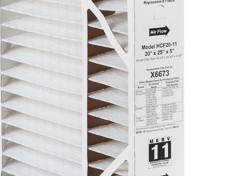 X6673 Disposable Pleated Box Filter 25 x 20 x 5 Inch, MERV 11
